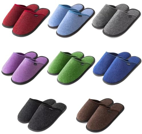 GURGER Unisex Gästehausschuhe Set Waschbar Antirutsch Hochwertige Filz Gästepantoffeln Hausschuhe für Gäste Set, 8er Set