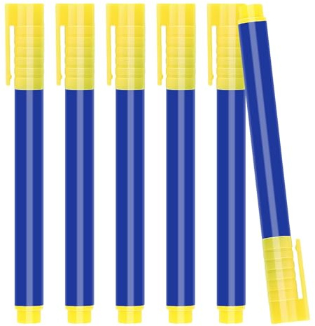 6 Pièces Stylo Faux Billets, Stylo Vérificateur de Billets, Détecteur de Contrefaçons, Stylo Testeur de Billets pour Euro, Dollar US, Livre Sterling, Yen et Won