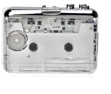 Lettore di cassette USB trasparente, convertitore da nastro a MP3 con TYPE-C, retro tape deck per vecchi nastri a digitale, digitalizzatore audio stereo, portatile compatto per lettore Walkman