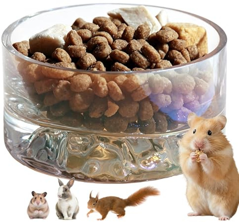 Abbeveratoio per Animali di Piccola Taglia, 45ml Contenitore in Trasparente per Cibo Animale, Acqua Criceti, per Furetti Cincillà Insepbili Conuri Calopsitte Diamantini Topi Conigli