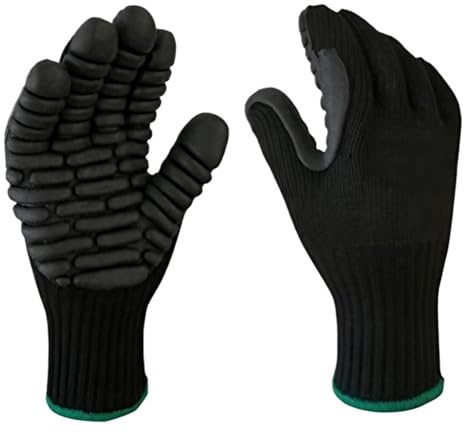 Generico Compatibile con guanti antivibranti professionali Guanti di sicurezza con riduzione degli impatti ammortizzanti con polsino elastico(L)