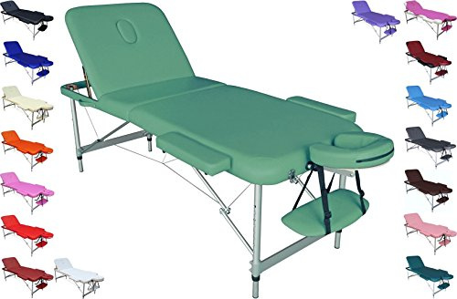 Polironeshop EUROPA lettino portatile in alluminio per massaggi estetica tattoo (menta)