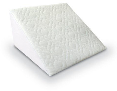 Multi Purpose Adult Comfort Pain Relief Back Support Foam Hypoallergenic Bed Elevate Wedge Pillow Cushion for Acid Reflux, GERD, Heartburn & Indigestion with Soft White Removable Quilted Cover