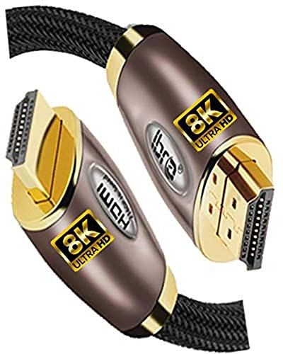 IBRA Röd 2.1 HDMI-kabel 8K ultrahög hastighet 48 Gbps bly stöder 8K @60 HZ, 4K @120 HZ, 4320 p, kompatibel med Fire TV, 3D-stöd, Ethernet-funktion, 8K UHD, 3D-Xbox PlayStation PS3 PS4 PC etc- 1,5 m