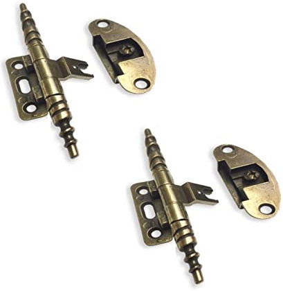 BricoShopping® Coppia di CERNIERA per anta dei mobili antichi legno e armadi IN STILE CLASSICO soggiorno o camera da letto arte povera pesanti a battuta cerniere anticate antichizzate (BS0186, Bronzo)