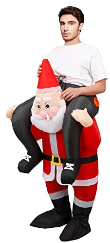 olyee Christmas Inflatable Santa Claus Costume Inflatable Christmas Costume Xmas Cosplay Suit Christmas Carnival Halloween Party Costume Prop for Adult