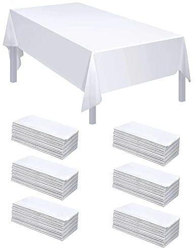 xiaozhifu 20 Stück Einweg Tischdecke Weiß,Einweg Tischdecke für Hochzeit 150cm x 240cm,Wasserdicht Geburtstag Tischdecken, Rechteckig Tischtuch Geeignet für Hochzeit, Party, Kindergeburtstag