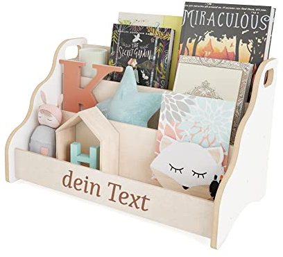 MAMOI® Estantería Infantil Personalizada con Nombre – Estantería para niños, Organizador de Libros para Muebles de habitación Infantil, Expositor de Libros de pie, Caja para Libros