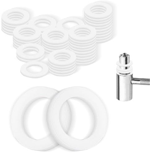 120 Pièces Rondelle Plastique Nylon pour Gonds de Porte, 10,2 mm x 15 mm x 1 mm, Caoutchouc pour Machines Appareils Électriques Plombiers (Blanc)