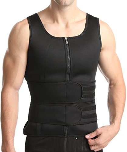 Gilet da sauna da uomo, in neoprene, con cintura addominale, per allenamento intensivo e modellante per la vita, per uomini in palestra