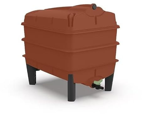 Tiger Wormery - Kit complet de composteur de vers – Comprend un bon pour échanger 250 g de vers de compostage – Conçu et fabriqué au Royaume-Uni (2 plateaux, terre cuite)