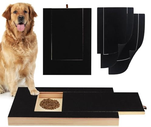 Griffoir pour chien avec boîte à friandises 35 x 25 x 3 cm, tampon à gratter pour ongles, planche à ongles sans stress, ponceuse à griffes alternative, pour soin des ongles de chien