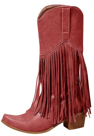 Stivali Biker Donna Pelle Slouchy Boots Leggero Stringate Stivaletti Tacco Medio con Punta Tacco Alto in Pile Scamosciata Stivali in Stile Europeo E Americano