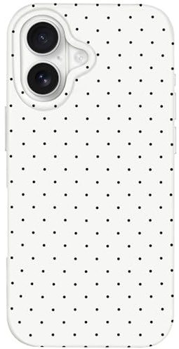 Hython for iPhone 17 Case Cute Polka Dot Aesthetic Design Simple Cover 6.3, Thin Slim Anti-Scratch Soft TPU Bumper Shockproof Rubber Protective Phone Cases for Women Girls Girly Boys, White