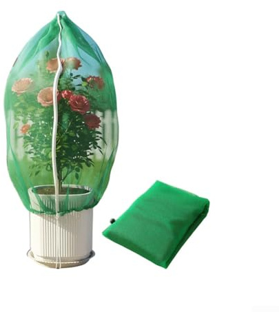 Rete per alberi da frutto, copertura protettiva traspirante in polietilene, con cerniera e coulisse, per frutta, verdura e arbusti (80 x 119,4 cm)