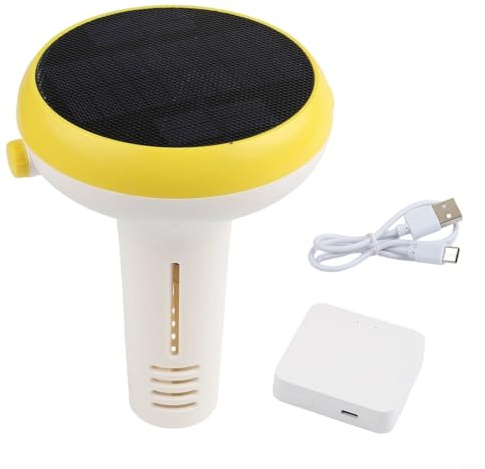 Tester per acqua solare WiFi per piscina, monitoraggio intelligente di pH, ORP e salinità con avvisi personalizzati e sonda avanzata per letture accurate