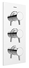 Bristan PM2 SHC3DIV C Prism Recessed Thermostatic Dual Control Shower Valve with Integral Two Outlet Diverter and Stopcock, Chrome