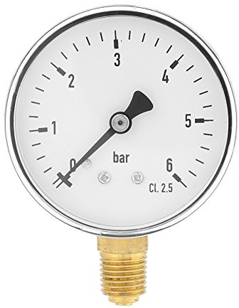 1/4 NPT Manómetro de presión hidráulica de aire 0-6 bar Manómetro de montaje lateral para agua Instrumento de dial de aceite de aire