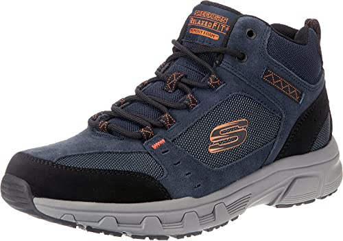 Skechers Oak Canyon- Ironhide, Scarpe a Collo Alto Uomo, Blu Navy Suede Mesh Pu Orange Trim Nvor, 41 EU