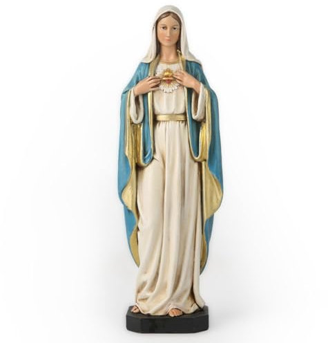 BC Catholic Immaculate Heart of Mary Figure, Virgin Mary Statue, Blessed Mother for Home, Religious Gifts to Mom，Catholic Decor 6 H Classical Renaissance sculpture Masterpiece by Buildclassic