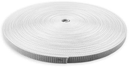 DIWARO® Stabiler Rolladengurt; Jalousiegurt; Gurtband | Gurtbreite 16 mm | mit Schonkante | 50 m Rolle | Farbe: grau