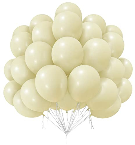 Sandvita Ballonger - 50 St 12 Tums Vita Latexballonger För Barn, Babyshower, Bröllop, Alla Hjärtans Dag, Födelsedagsfestdekorationer