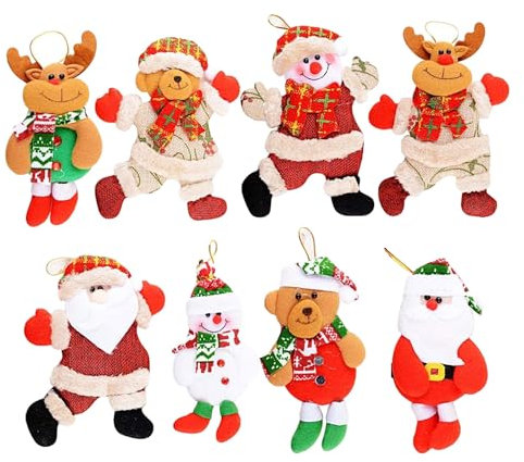 8 Pezzi Addobbi Natalizi da Appendere, Albero di Natale Ornamenti, Ciondoli Natalizi Appendere Albero, Ornamenti per Alberi di Natale