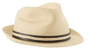 TOM TAILOR Herren Basic Strohhut mit Verzierband, straw white, ONESIZE