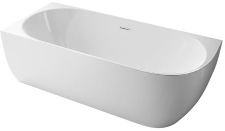 BERNSTEIN Freistehende Badewanne aus Sanitäracryl Wanne mit Doppelwandiger Konstruktion 170 x 75 x 60 cm - 5 Jahre Garantie - Standbadewanne Lena Corner in Weiß glänzend, Acryl-Wanne Einbau Links