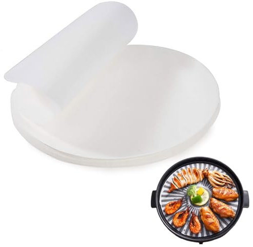 200 Pièces Papier Sulfurisé 26 cm Papier de Cuisson Rond,Papier Sulfurisé Feuille de Cuisson Reutilisable,Papier Antiadhésif Rond Papier Cuisson,pour Cuisson Barbecue Gâteaux Pizza Hamburgur