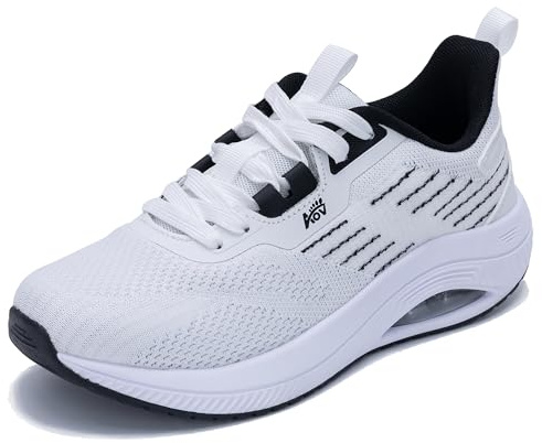 M MAGPER Plantar Fasciitis Trainers for Women Orthotic Shoes Arch Support Walking Trainers for Foot Pain Relief White Size 7 UK