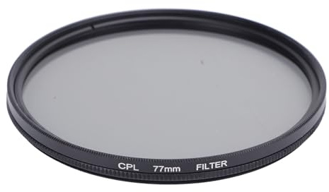 Cirkulärt Polarisationsfilter, CPL-Polarisationsfilter, Minska Reflektion, Förbättra Kontrasten, Flerbelagt Optiskt Glas Cirkulärt Polarisationsfilter för Kameralinser med (77 mm)