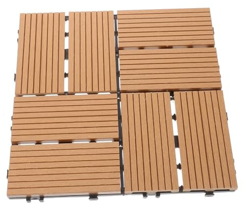 DIYEAH Suelos De Madera y Plástico Losas De Suelo Para Terraza Entrelazadas Baldosas Decorativas De Jardín Para Balcón Patio Trasero Entrelazado Autoensamblable