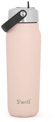 S'well Recycled Stainless Steel Explorer with Flip Straw Lid, 700ml, Pink Himalayan Salt, Triple Layered Vacuum Insulated Containers Keeps Drinks Cold for 36 Hours and Hot for 8, BPA Free