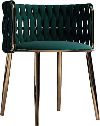 Modern grön sminkstol – snygg omklädningsbänk för sovrum mottagning matsal och vardagsrum – metallram bekväm sittplats mångsidig design