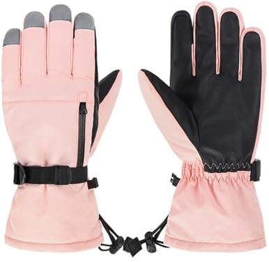 Guantes de esquí para niños, cálidos, guantes de invierno, guantes de nieve, resistentes al viento, guantes de esquí impermeables, guantes de invierno, guantes térmicos, guantes de ciclismo para niñas