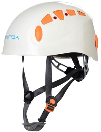Casco da arrampicata per operaio edile, per uomo e donna, adulto, bianco, 26 x 20,5 cm