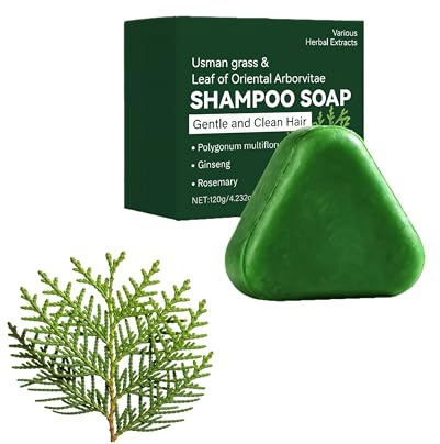 Green Soap Shampoo Bar, Nature Triangle Shampoo Bar, Usman Grass Rosmarinöl Festseife, Natürlich Bio Pflanzenbasiert, Beruhigend & Kräftigend für Frauen und Männer (1pc, 120g)