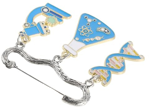 WATIIFUFU Broche Scientifique en Métal Émaillé 1 Pièce Motif Microscope et Adn, Accessoire Broche pour Paquet à Dos et Tenue Scolaire, Épingle Laboratoire Décorative pour Passionnés