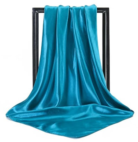 Sidenduk 90 x 90 cm solid plats halsduk falsk imitation siden wraps eleganta blommor huvud hals hår slips band kvinnor kvinnor flickor huvudduk (C-09)