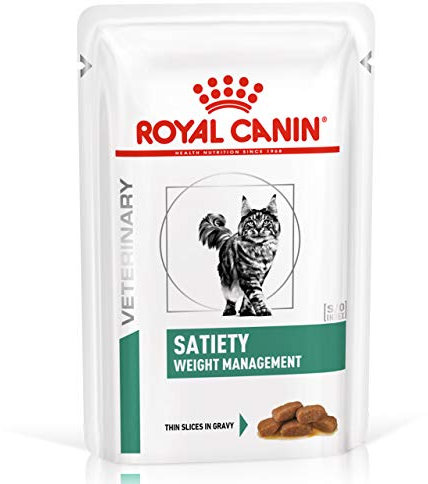Royal Canin Veterinary Satiety Weight Management | 12 x 85g | Diätetisches Alleinfuttermittel für Katzen | zur Reduzierung von Übergewicht | feine Saucenstücke