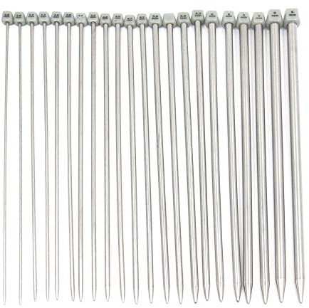 Aiguilles à tricoter Aiguilles Tricoter en Acier Inoxydable 22 pièces 11 paires 35cm Simples Pointue Aiguilles à Tricoter pour débuter