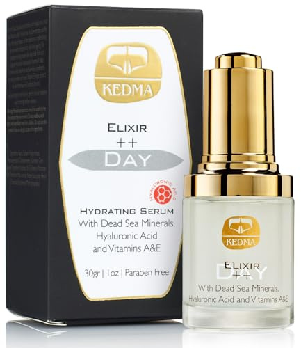 Kedma - Elixir-Tagesserum angereichert mit Hyaluronsäure und den Vitaminen A & E - Feuchtigkeitsspendend und Straffend - 30g