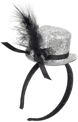W WIDMANN MILANO Party Fashion - Haarreif mit Minizylinder, Minihut mit Schleife, Accessoire für Faschingskostüme