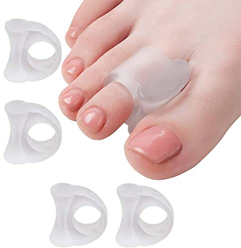 4 Pcs Separatori per dita dei piedi, Protezione Dito del Piede, Piccoli Raddrizzatori a Martello per Dita Storte, Alleviano lo Sfregamento e L'attrito