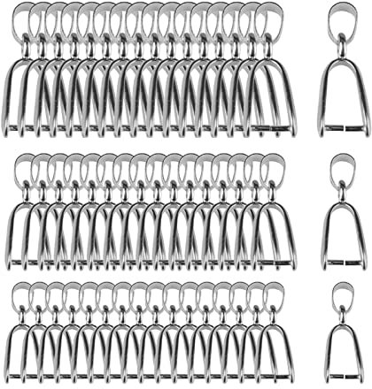 CDIYTOOL Lot de 150 fermoirs à clip en métal pour pendentifs, perles pendantes pour la fabrication de bijoux, boucles et breloques (14/16/20 mm)