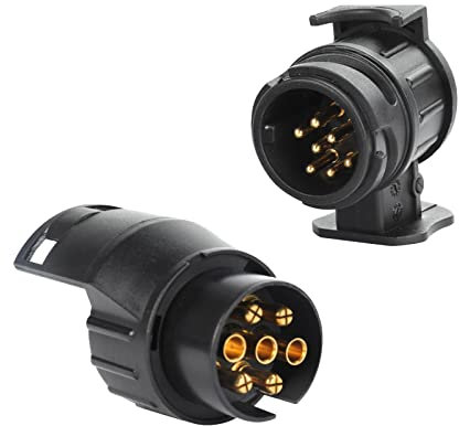 AOHEWEI Adattatore per Presa da 7 Pin a 13 Pin e da 13 Pin a 7 Pin per rimorchio, Adattatore di Traino Impermeabile 12V, connettore convertitore per Presa elettrica Adatta per rimorchio Caravan