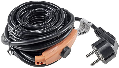 ChiliTec Frostschutz Heizkabel mit Temperaturfühler 6m Wärmekabel Anti Frost Kabel mit Schutzkontaktstecker für Wasserleitungen im Haus, Pool, Teich