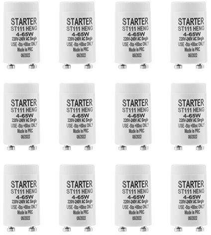 BlueXP 12 Stück Starter für Leuchtstoffröhren 4-65 Watt Starter Longlife ST111 220-240V Starter für Fuoreszierendes Licht Leuchtstofflampe