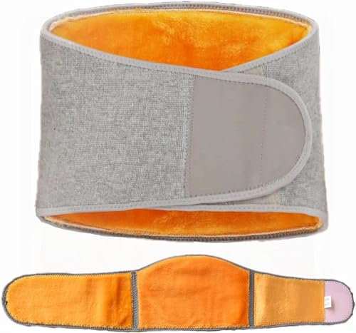 Nierenwärmer Wärmegürtel Nierenschutz Rückenwärmer mit Plüschfutter Verdickter Nierengurt Elastischer Wärmegürtel Winter Warmer Rückengurt für Taille Damen Herren -M